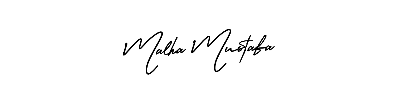 It looks lik you need a new signature style for name Malha Mustafa. Design unique handwritten (AmerikaSignatureDemo-Regular) signature with our free signature maker in just a few clicks. Malha Mustafa signature style 3 images and pictures png