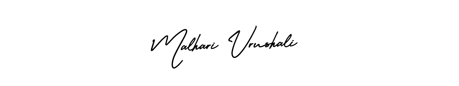 See photos of Malhari Vrushali official signature by Spectra . Check more albums & portfolios. Read reviews & check more about AmerikaSignatureDemo-Regular font. Malhari Vrushali signature style 3 images and pictures png