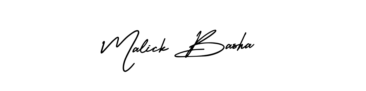 Malick Basha stylish signature style. Best Handwritten Sign (AmerikaSignatureDemo-Regular) for my name. Handwritten Signature Collection Ideas for my name Malick Basha. Malick Basha signature style 3 images and pictures png