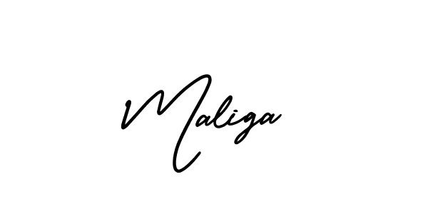 Use a signature maker to create a handwritten signature online. With this signature software, you can design (AmerikaSignatureDemo-Regular) your own signature for name Maliga. Maliga signature style 3 images and pictures png