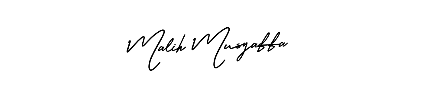 Make a beautiful signature design for name Malih Musyaffa. With this signature (AmerikaSignatureDemo-Regular) style, you can create a handwritten signature for free. Malih Musyaffa signature style 3 images and pictures png