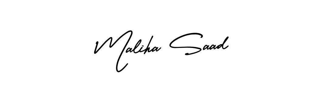 if you are searching for the best signature style for your name Maliha Saad. so please give up your signature search. here we have designed multiple signature styles  using AmerikaSignatureDemo-Regular. Maliha Saad signature style 3 images and pictures png