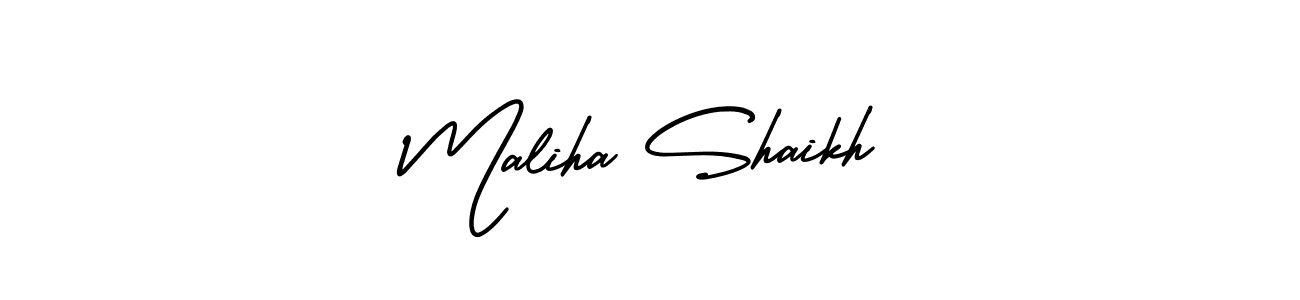 Also You can easily find your signature by using the search form. We will create Maliha Shaikh name handwritten signature images for you free of cost using AmerikaSignatureDemo-Regular sign style. Maliha Shaikh signature style 3 images and pictures png