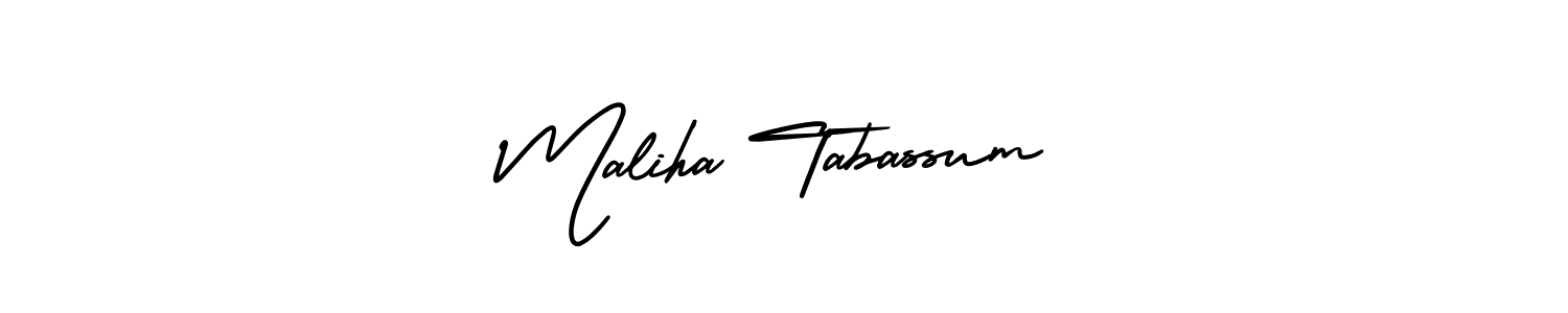 AmerikaSignatureDemo-Regular is a professional signature style that is perfect for those who want to add a touch of class to their signature. It is also a great choice for those who want to make their signature more unique. Get Maliha Tabassum name to fancy signature for free. Maliha Tabassum signature style 3 images and pictures png