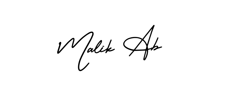 Use a signature maker to create a handwritten signature online. With this signature software, you can design (AmerikaSignatureDemo-Regular) your own signature for name Malik Ab. Malik Ab signature style 3 images and pictures png