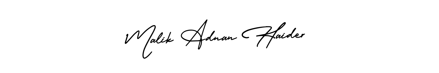 How to make Malik Adnan Haider signature? AmerikaSignatureDemo-Regular is a professional autograph style. Create handwritten signature for Malik Adnan Haider name. Malik Adnan Haider signature style 3 images and pictures png