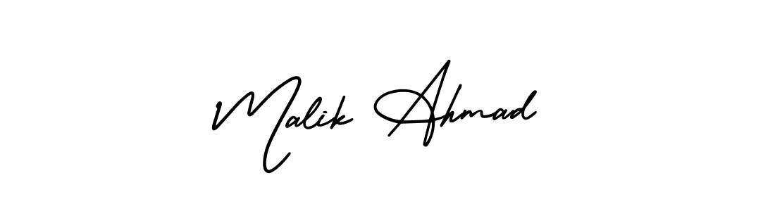 Design your own signature with our free online signature maker. With this signature software, you can create a handwritten (AmerikaSignatureDemo-Regular) signature for name Malik Ahmad. Malik Ahmad signature style 3 images and pictures png