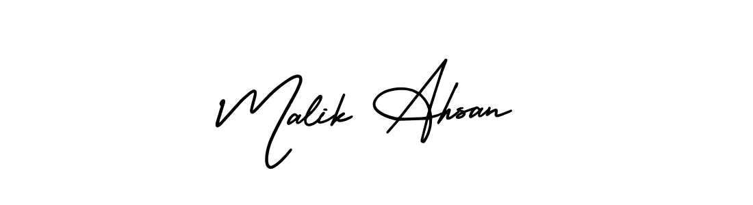 Malik Ahsan stylish signature style. Best Handwritten Sign (AmerikaSignatureDemo-Regular) for my name. Handwritten Signature Collection Ideas for my name Malik Ahsan. Malik Ahsan signature style 3 images and pictures png