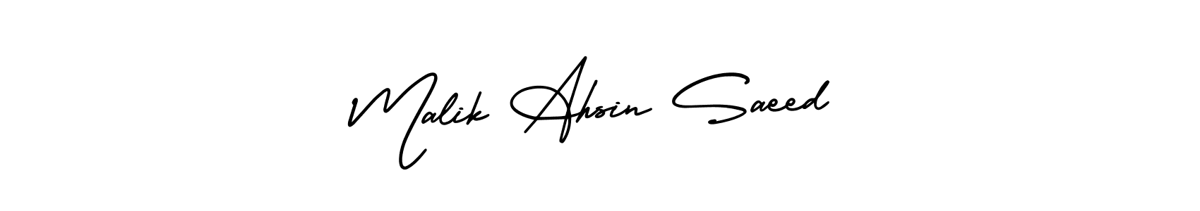It looks lik you need a new signature style for name Malik Ahsin Saeed. Design unique handwritten (AmerikaSignatureDemo-Regular) signature with our free signature maker in just a few clicks. Malik Ahsin Saeed signature style 3 images and pictures png