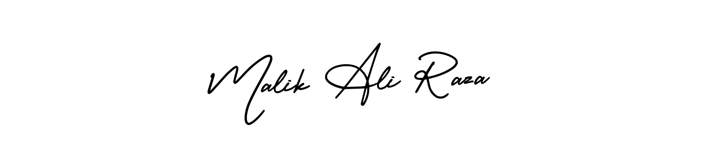 The best way (AmerikaSignatureDemo-Regular) to make a short signature is to pick only two or three words in your name. The name Malik Ali Raza include a total of six letters. For converting this name. Malik Ali Raza signature style 3 images and pictures png