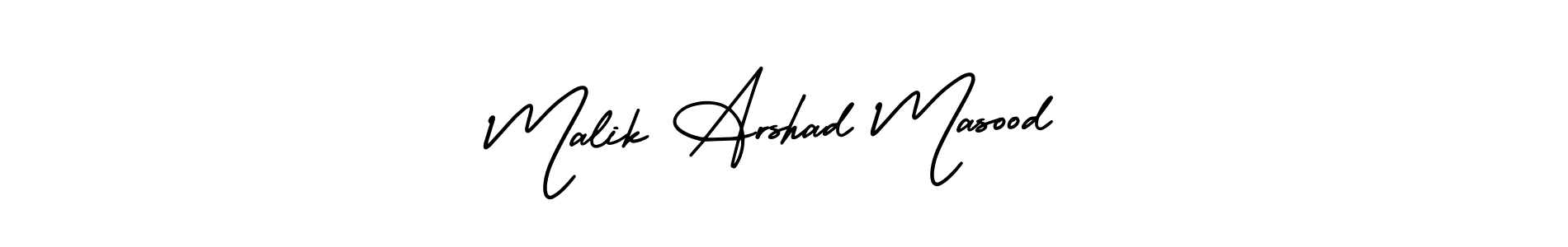 The best way (AmerikaSignatureDemo-Regular) to make a short signature is to pick only two or three words in your name. The name Malik Arshad Masood include a total of six letters. For converting this name. Malik Arshad Masood signature style 3 images and pictures png