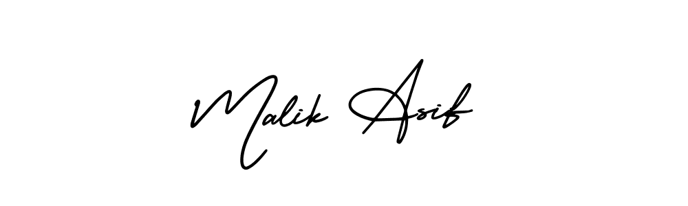 Use a signature maker to create a handwritten signature online. With this signature software, you can design (AmerikaSignatureDemo-Regular) your own signature for name Malik Asif. Malik Asif signature style 3 images and pictures png