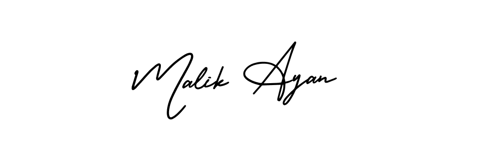 if you are searching for the best signature style for your name Malik Ayan. so please give up your signature search. here we have designed multiple signature styles  using AmerikaSignatureDemo-Regular. Malik Ayan signature style 3 images and pictures png