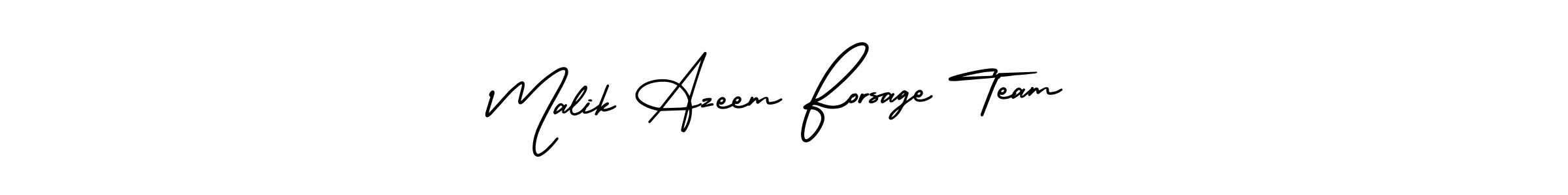 This is the best signature style for the Malik Azeem Forsage Team name. Also you like these signature font (AmerikaSignatureDemo-Regular). Mix name signature. Malik Azeem Forsage Team signature style 3 images and pictures png