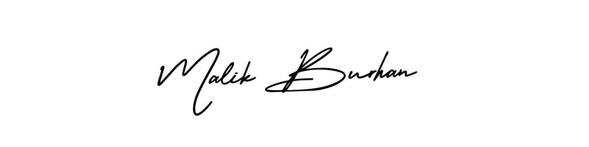 Malik Burhan stylish signature style. Best Handwritten Sign (AmerikaSignatureDemo-Regular) for my name. Handwritten Signature Collection Ideas for my name Malik Burhan. Malik Burhan signature style 3 images and pictures png