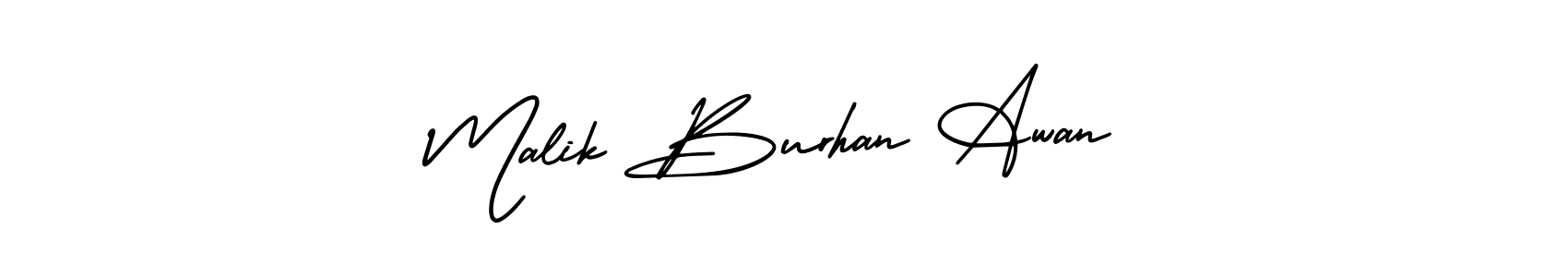 How to Draw Malik Burhan Awan signature style? AmerikaSignatureDemo-Regular is a latest design signature styles for name Malik Burhan Awan. Malik Burhan Awan signature style 3 images and pictures png