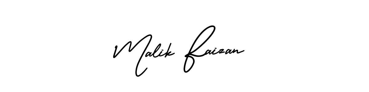 This is the best signature style for the Malik Faizan name. Also you like these signature font (AmerikaSignatureDemo-Regular). Mix name signature. Malik Faizan signature style 3 images and pictures png