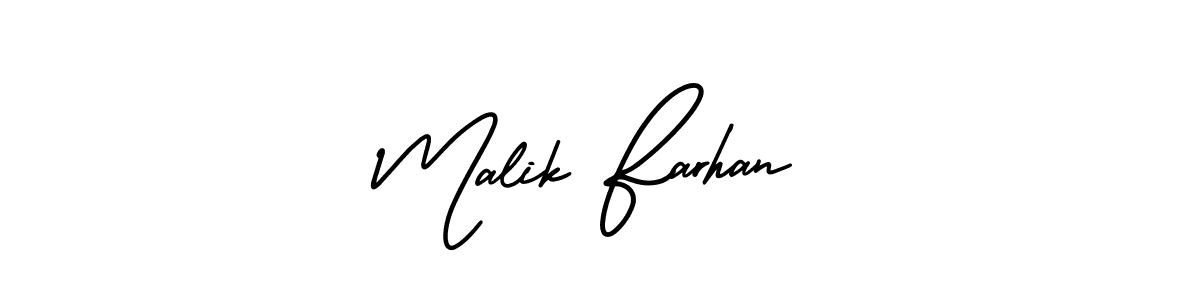 Malik Farhan stylish signature style. Best Handwritten Sign (AmerikaSignatureDemo-Regular) for my name. Handwritten Signature Collection Ideas for my name Malik Farhan. Malik Farhan signature style 3 images and pictures png