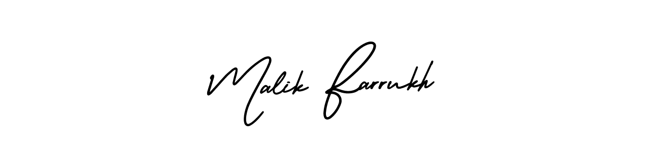 Make a beautiful signature design for name Malik Farrukh. With this signature (AmerikaSignatureDemo-Regular) style, you can create a handwritten signature for free. Malik Farrukh signature style 3 images and pictures png