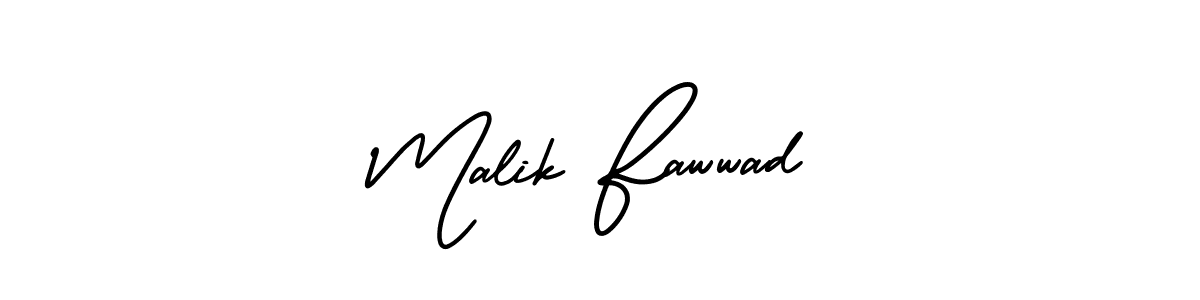 How to make Malik Fawwad name signature. Use AmerikaSignatureDemo-Regular style for creating short signs online. This is the latest handwritten sign. Malik Fawwad signature style 3 images and pictures png