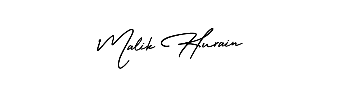 How to make Malik Hurain name signature. Use AmerikaSignatureDemo-Regular style for creating short signs online. This is the latest handwritten sign. Malik Hurain signature style 3 images and pictures png