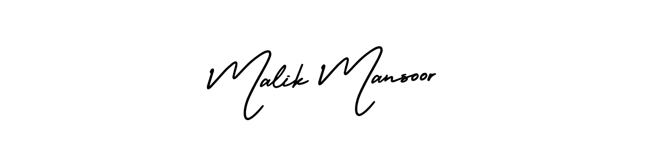 Design your own signature with our free online signature maker. With this signature software, you can create a handwritten (AmerikaSignatureDemo-Regular) signature for name Malik Mansoor. Malik Mansoor signature style 3 images and pictures png