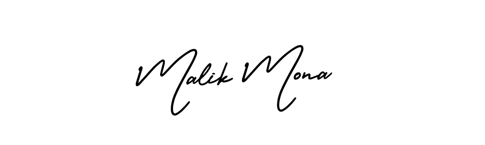 Similarly AmerikaSignatureDemo-Regular is the best handwritten signature design. Signature creator online .You can use it as an online autograph creator for name Malik Mona. Malik Mona signature style 3 images and pictures png