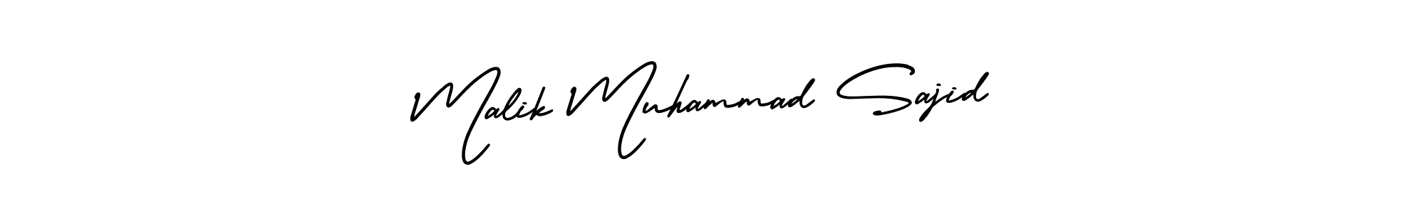 The best way (AmerikaSignatureDemo-Regular) to make a short signature is to pick only two or three words in your name. The name Malik Muhammad Sajid include a total of six letters. For converting this name. Malik Muhammad Sajid signature style 3 images and pictures png