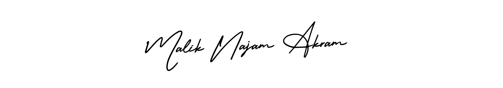 How to make Malik Najam Akram name signature. Use AmerikaSignatureDemo-Regular style for creating short signs online. This is the latest handwritten sign. Malik Najam Akram signature style 3 images and pictures png