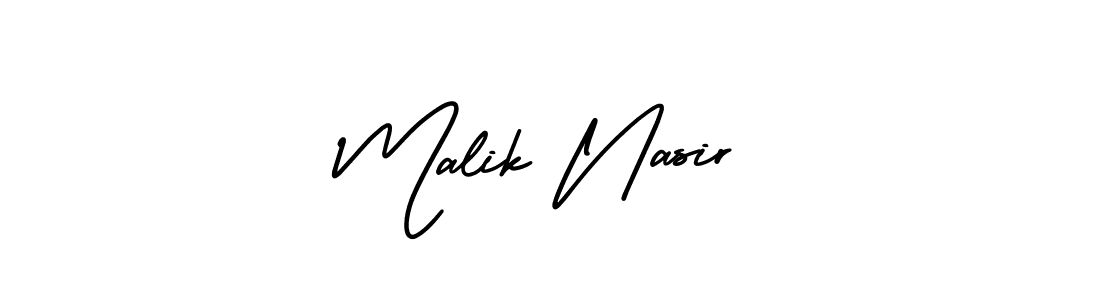 Make a beautiful signature design for name Malik Nasir. With this signature (AmerikaSignatureDemo-Regular) style, you can create a handwritten signature for free. Malik Nasir signature style 3 images and pictures png