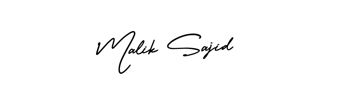 How to make Malik Sajid name signature. Use AmerikaSignatureDemo-Regular style for creating short signs online. This is the latest handwritten sign. Malik Sajid signature style 3 images and pictures png