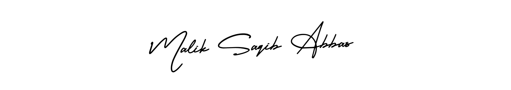 The best way (AmerikaSignatureDemo-Regular) to make a short signature is to pick only two or three words in your name. The name Malik Saqib Abbas include a total of six letters. For converting this name. Malik Saqib Abbas signature style 3 images and pictures png