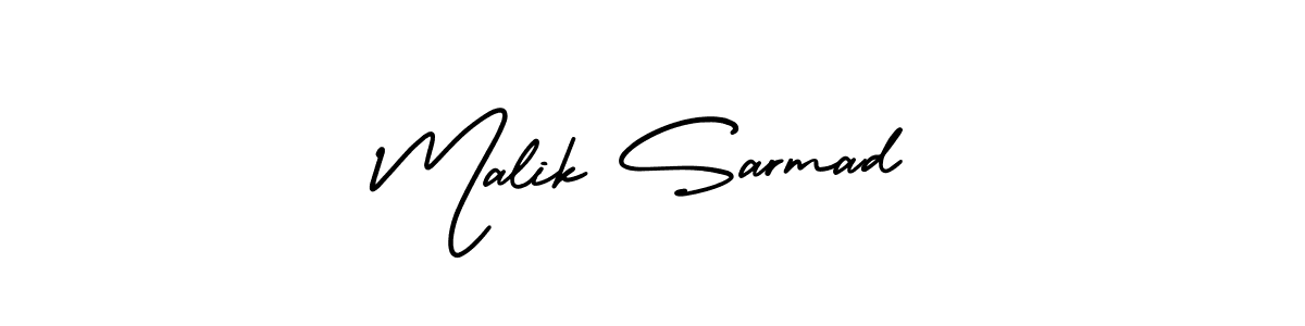 This is the best signature style for the Malik Sarmad name. Also you like these signature font (AmerikaSignatureDemo-Regular). Mix name signature. Malik Sarmad signature style 3 images and pictures png