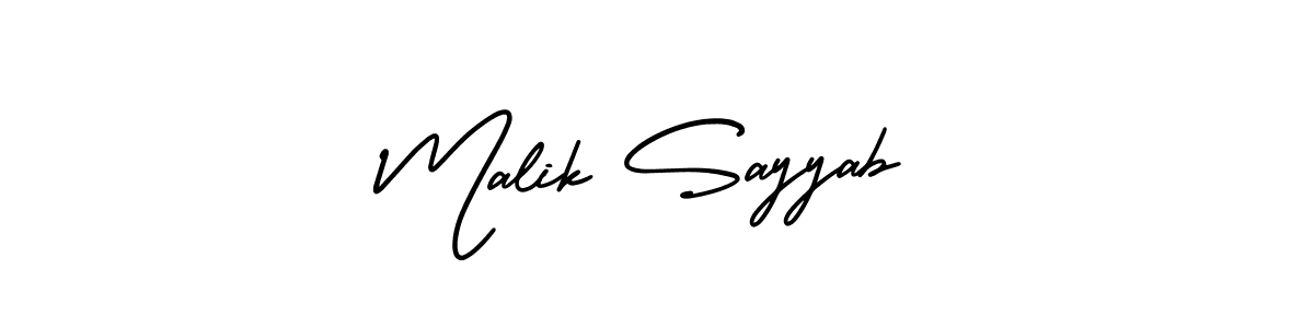 How to make Malik Sayyab name signature. Use AmerikaSignatureDemo-Regular style for creating short signs online. This is the latest handwritten sign. Malik Sayyab signature style 3 images and pictures png