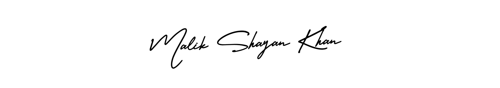 Use a signature maker to create a handwritten signature online. With this signature software, you can design (AmerikaSignatureDemo-Regular) your own signature for name Malik Shayan Khan. Malik Shayan Khan signature style 3 images and pictures png