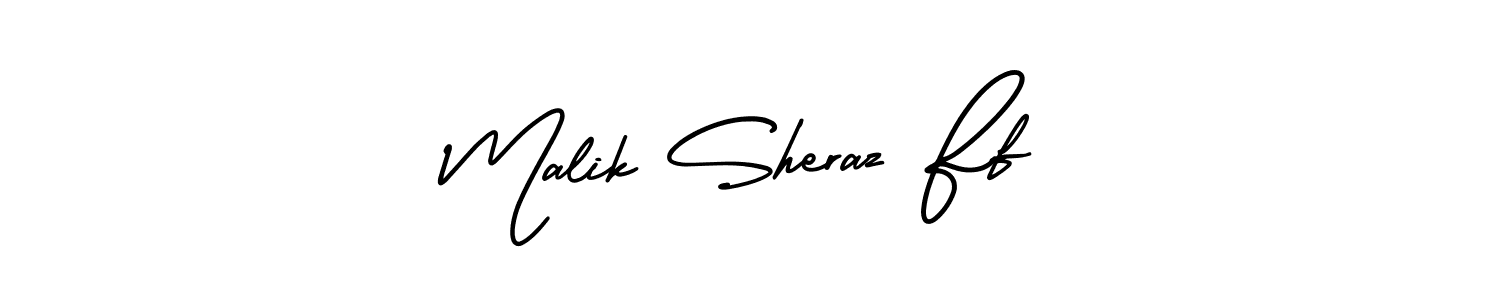 Design your own signature with our free online signature maker. With this signature software, you can create a handwritten (AmerikaSignatureDemo-Regular) signature for name Malik Sheraz Ff. Malik Sheraz Ff signature style 3 images and pictures png