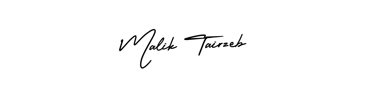 You should practise on your own different ways (AmerikaSignatureDemo-Regular) to write your name (Malik Tairzeb) in signature. don't let someone else do it for you. Malik Tairzeb signature style 3 images and pictures png