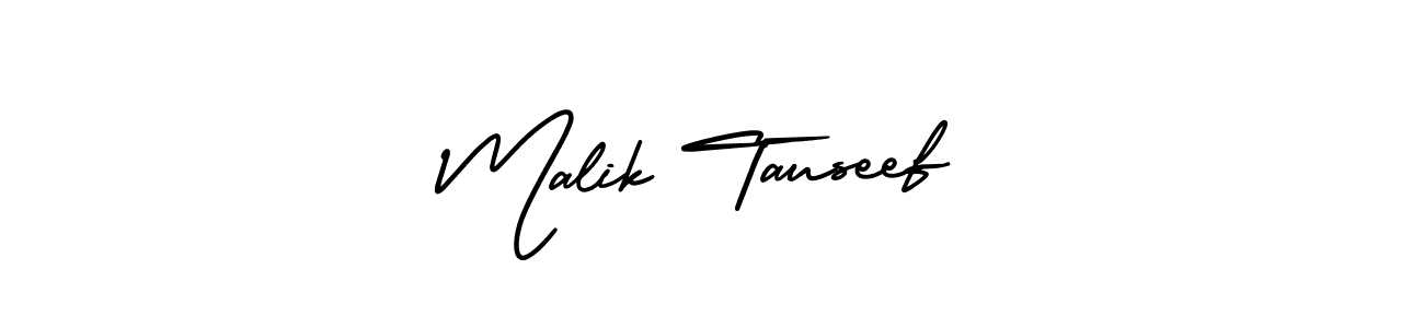 How to make Malik Tauseef name signature. Use AmerikaSignatureDemo-Regular style for creating short signs online. This is the latest handwritten sign. Malik Tauseef signature style 3 images and pictures png