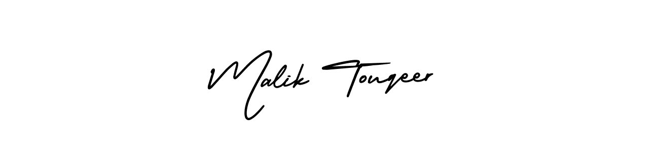 Similarly AmerikaSignatureDemo-Regular is the best handwritten signature design. Signature creator online .You can use it as an online autograph creator for name Malik Touqeer. Malik Touqeer signature style 3 images and pictures png