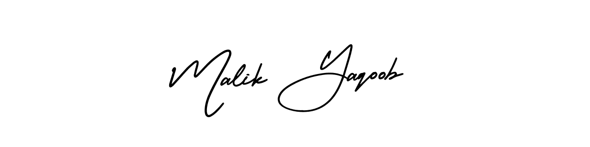 This is the best signature style for the Malik Yaqoob name. Also you like these signature font (AmerikaSignatureDemo-Regular). Mix name signature. Malik Yaqoob signature style 3 images and pictures png