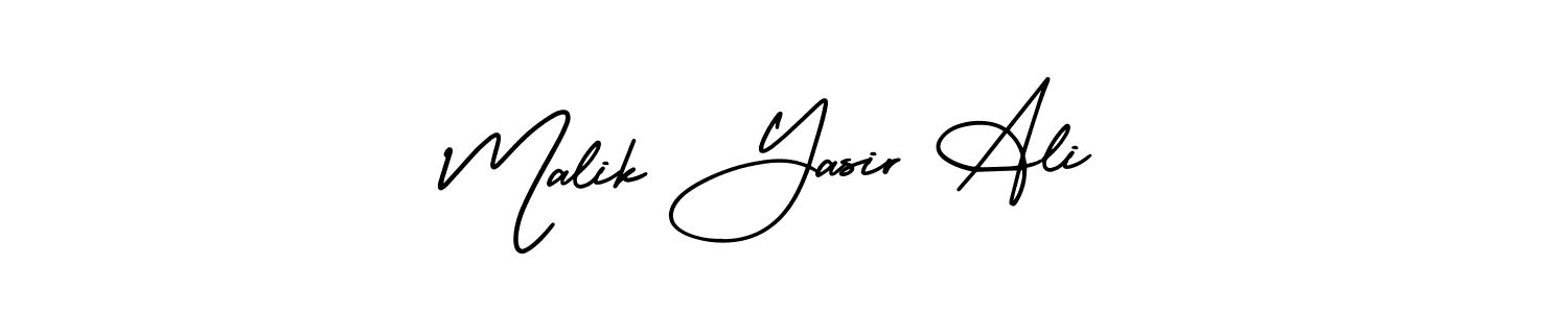 if you are searching for the best signature style for your name Malik Yasir Ali. so please give up your signature search. here we have designed multiple signature styles  using AmerikaSignatureDemo-Regular. Malik Yasir Ali signature style 3 images and pictures png