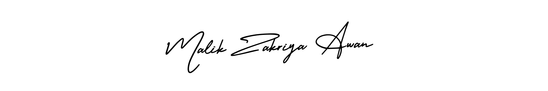 Malik Zakriya Awan stylish signature style. Best Handwritten Sign (AmerikaSignatureDemo-Regular) for my name. Handwritten Signature Collection Ideas for my name Malik Zakriya Awan. Malik Zakriya Awan signature style 3 images and pictures png