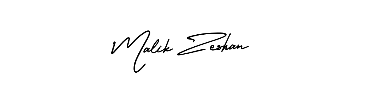 Make a beautiful signature design for name Malik Zeshan. With this signature (AmerikaSignatureDemo-Regular) style, you can create a handwritten signature for free. Malik Zeshan signature style 3 images and pictures png