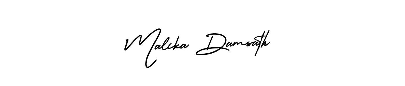 Make a beautiful signature design for name Malika Damsath. With this signature (AmerikaSignatureDemo-Regular) style, you can create a handwritten signature for free. Malika Damsath signature style 3 images and pictures png