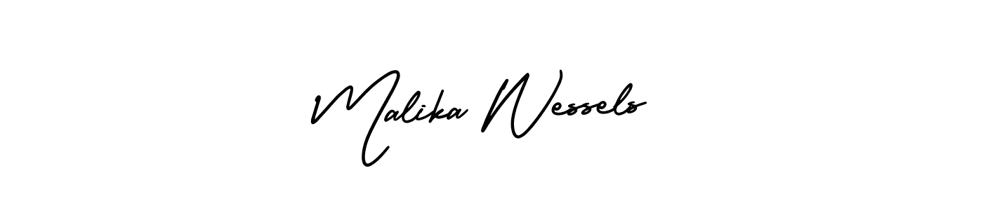 This is the best signature style for the Malika Wessels name. Also you like these signature font (AmerikaSignatureDemo-Regular). Mix name signature. Malika Wessels signature style 3 images and pictures png