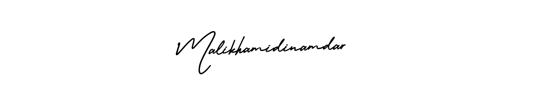 Make a beautiful signature design for name Malikhamidinamdar. With this signature (AmerikaSignatureDemo-Regular) style, you can create a handwritten signature for free. Malikhamidinamdar signature style 3 images and pictures png