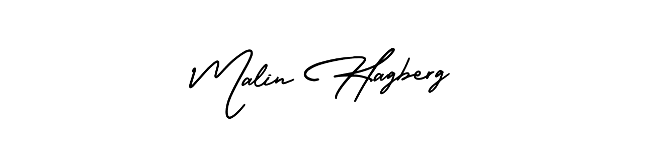 Malin Hagberg stylish signature style. Best Handwritten Sign (AmerikaSignatureDemo-Regular) for my name. Handwritten Signature Collection Ideas for my name Malin Hagberg. Malin Hagberg signature style 3 images and pictures png