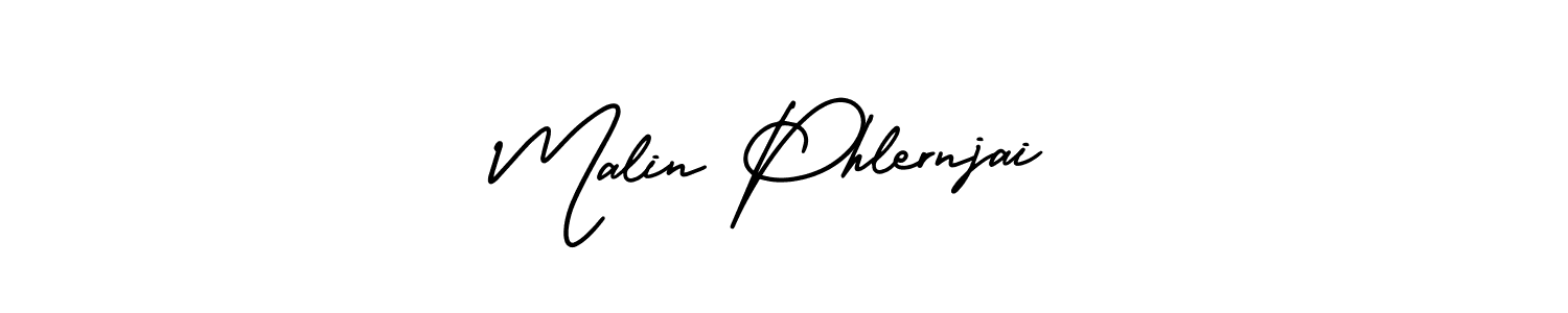 if you are searching for the best signature style for your name Malin Phlernjai. so please give up your signature search. here we have designed multiple signature styles  using AmerikaSignatureDemo-Regular. Malin Phlernjai signature style 3 images and pictures png