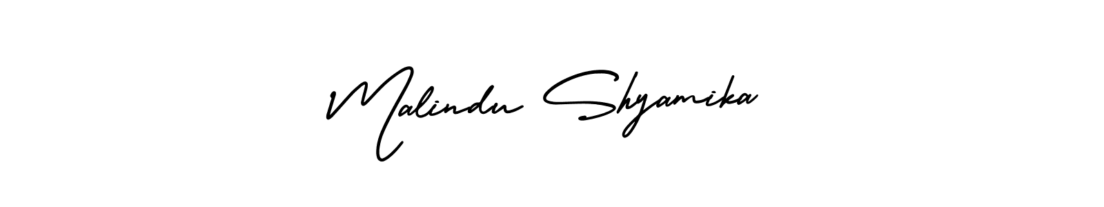 How to make Malindu Shyamika signature? AmerikaSignatureDemo-Regular is a professional autograph style. Create handwritten signature for Malindu Shyamika name. Malindu Shyamika signature style 3 images and pictures png
