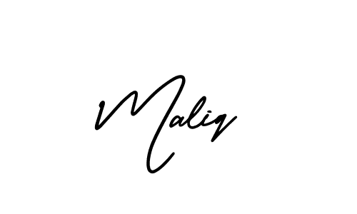 Use a signature maker to create a handwritten signature online. With this signature software, you can design (AmerikaSignatureDemo-Regular) your own signature for name Maliq. Maliq signature style 3 images and pictures png